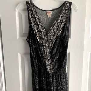 black and white patterned romper